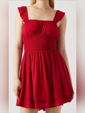 Hollister - Red Sadie Double Tier Skort Dress - Small
